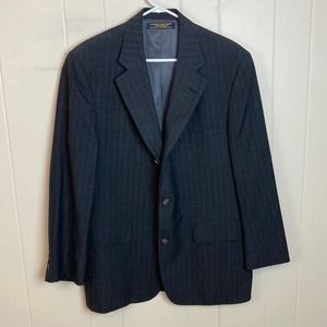 Brooks Brothers Men’s Wool Suit Jacket 43R Sport Coat Blazer Grey Pinstripes